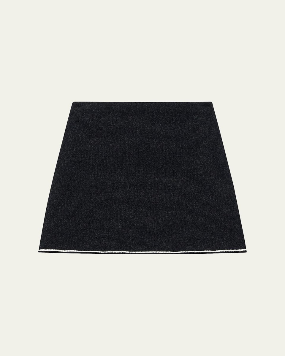 Stitched Wool-Cashmere Mini Skirt
